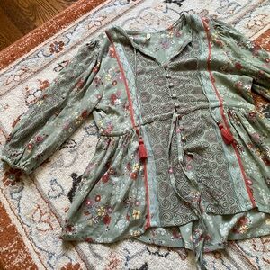 Tulle & batiste blouse